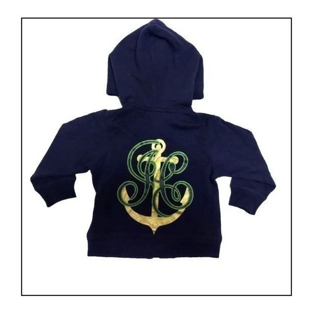 Juicy Couture Hoodie Girls 6-12M Gray Anchor Embroidery Full Zip Y2K Baby Jacket